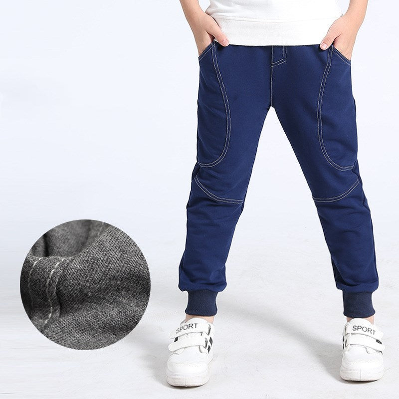 BinPaw Casual Katoenen Stretch Sport Sweatpants met Trekkoord en Zakken voor Kinderen