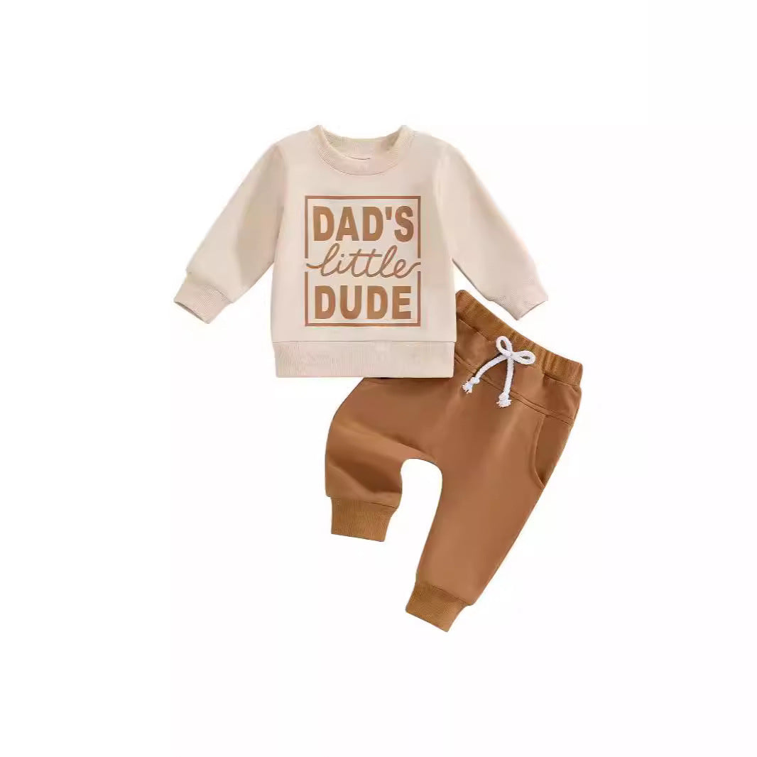 Casual Sweatshirt met Tekst & Broek in Europese en Amerikaanse Stijl voor Baby's/Peuters