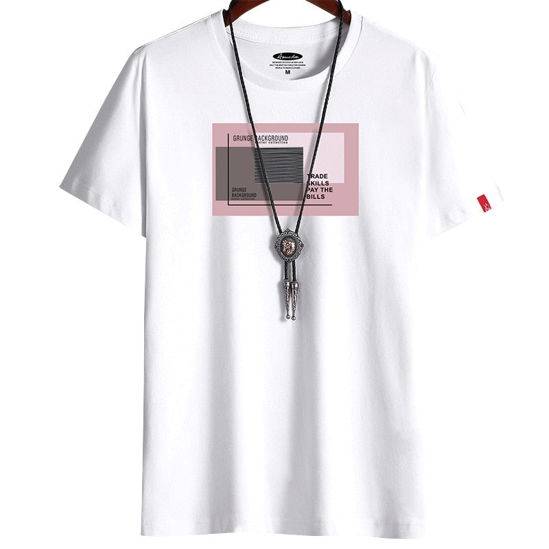 Retro Punkstijl Eenvoudige Effen Kleur Oversized Casual Ronde Hals T-shirt met Grafische Print en Korte Mouwen voor Heren & Jongens