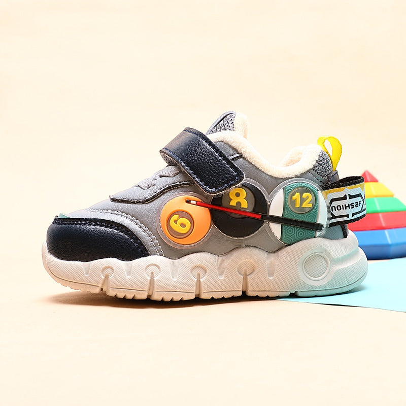 Babysneaker Schoenen van Katoen en PU- Leer met Klittenband