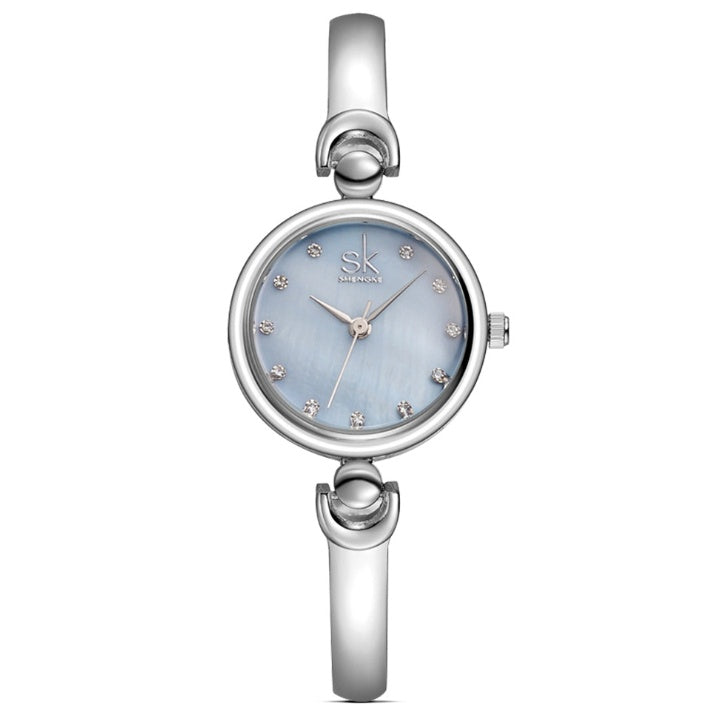 SK Elegante Stalen Quartz Polshorloge Armband voor Dames