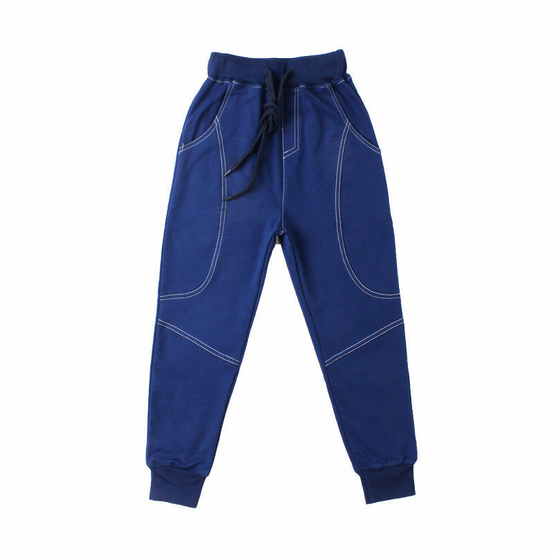 BinPaw Casual Katoenen Stretch Sport Sweatpants met Trekkoord en Zakken voor Kinderen