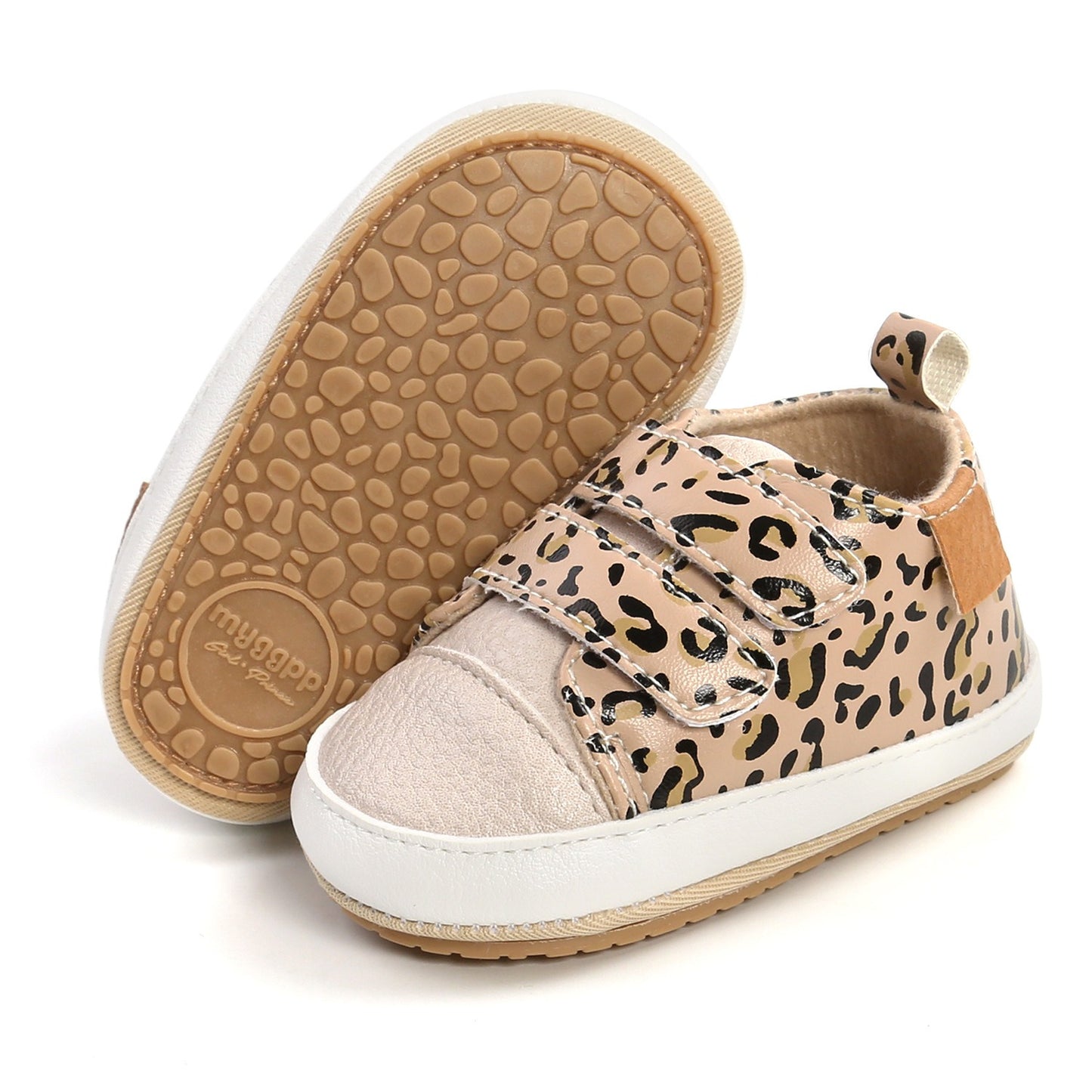 Eenvoudige Casual Effen Kleur Comfortabele Sneakers van PU-Leer met Klittenbandsluiting en Ronde Neus voor Kinderen