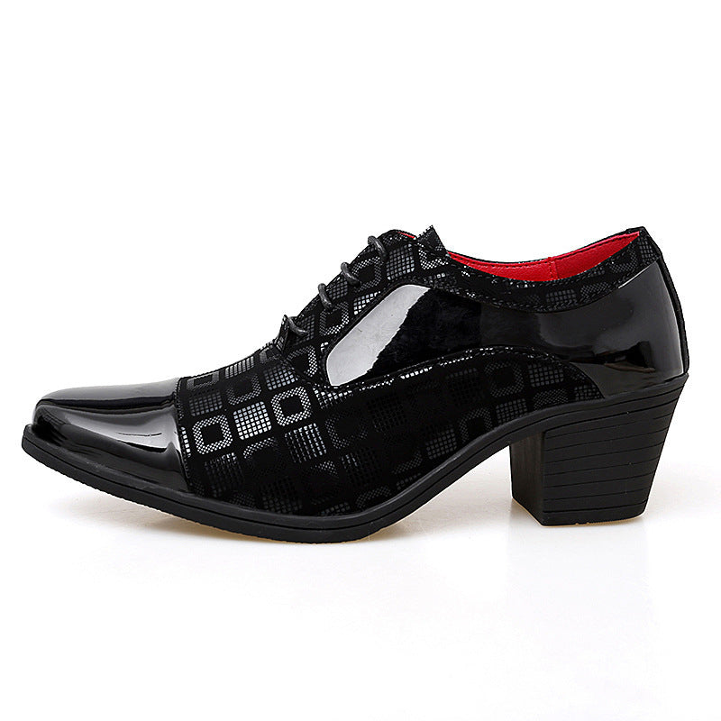 Stijlvolle Klassieke Effen Kleur Formele/Feestelijke Vintage Oxford Schoenen van PU-Leer met Geometrisch Geruitepatroon en Puntige Neus voor Heren