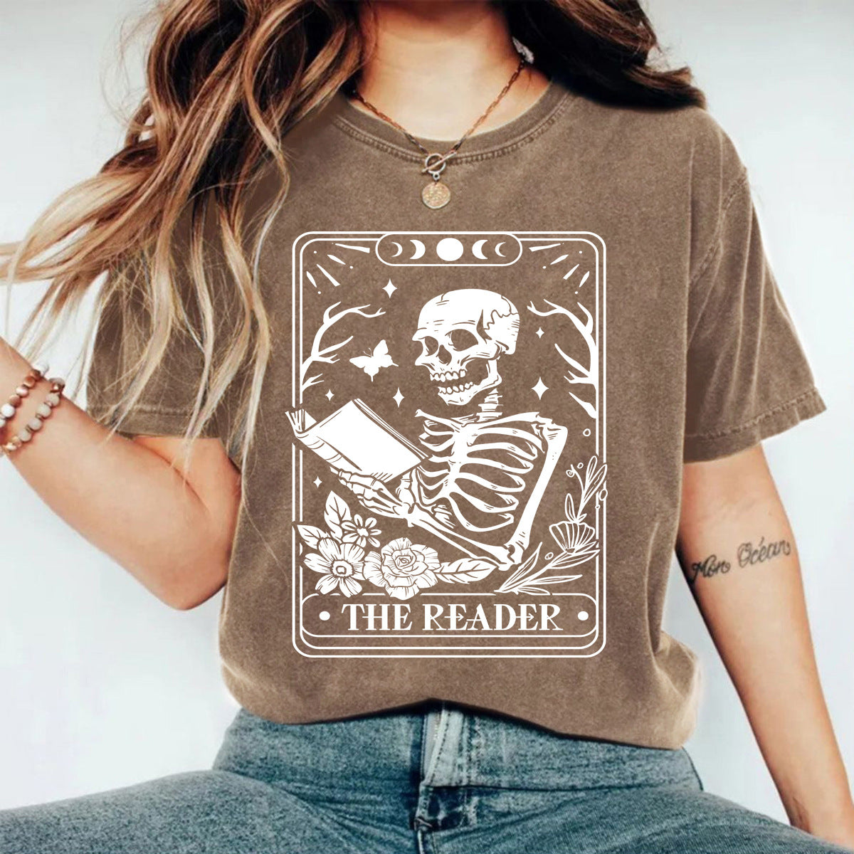 Stijlvolle Effen Kleur Casual Vintage Ronde Hals T-shirt met Cartoonprint en Korte Mouwen voor Dames & Plus-Size