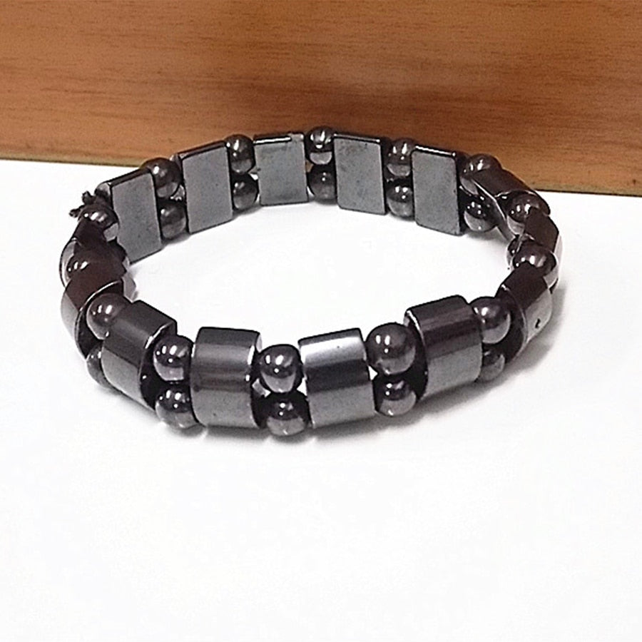 Stijlvolle Modieuze Geometrische Dubbellaagse Armband met Hematiet en Tijgeroog Kralen voor Heren