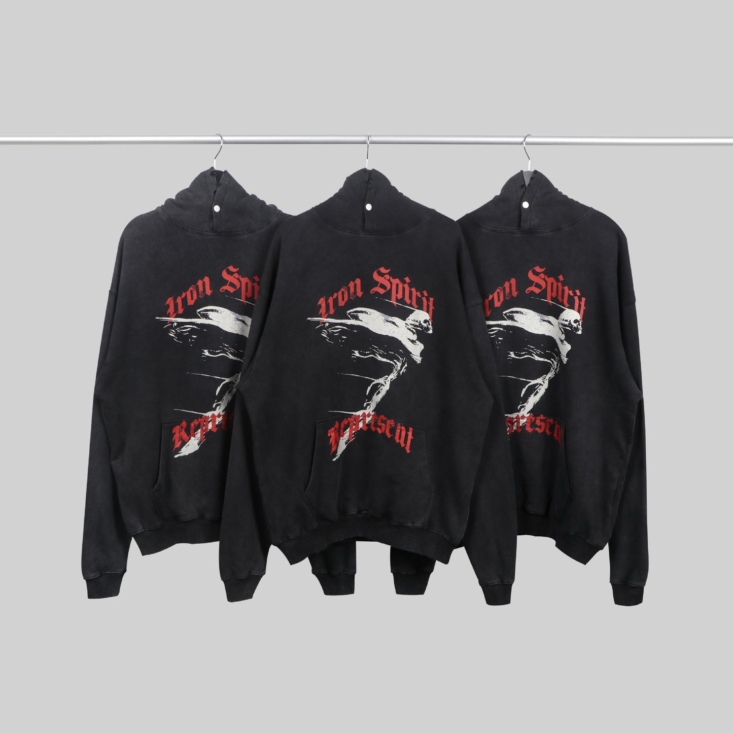 Metalen engelprint distressed oversized hoodie