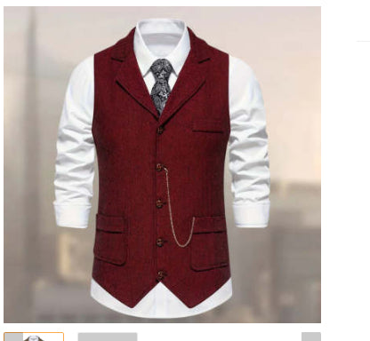 Stoere Casual Retro Herringbone Effen Kleur Mouwloze Multi-pocket Gilet met Visgraatpatroon en Knoopsluiting voor Heren & Jongens