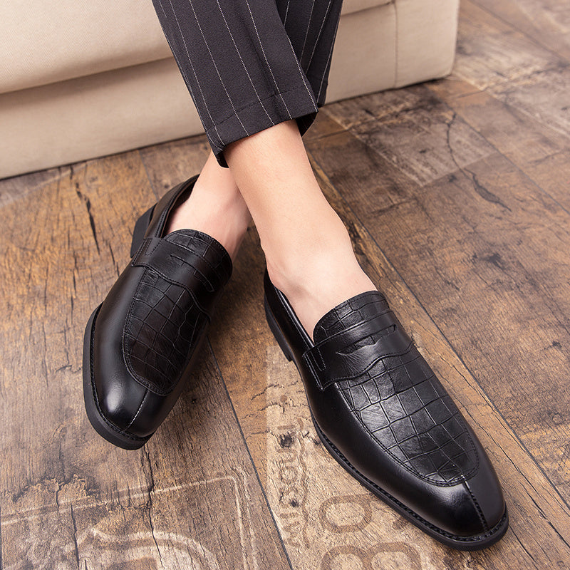 Europese Uniek Ontwerp Elegante Formele Zakelijke Puntige Instap-Schoenen van PU-Leer met Krokodillenpatroon voor Heren