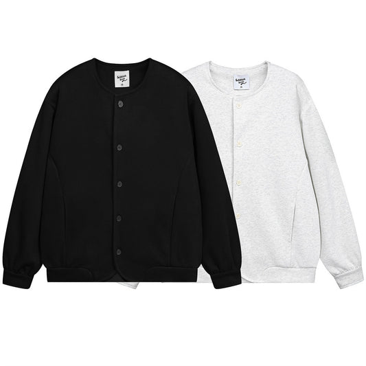 Amerikaanse Stijl Effen Kleur Losse Cardigan Trui met Knoop voor Heren & Jongens