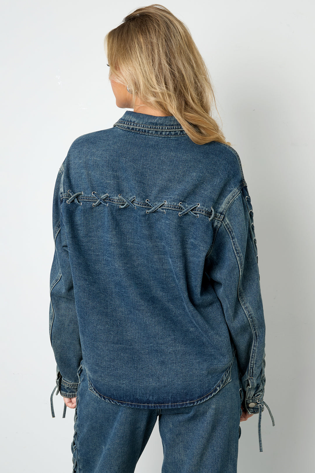 Geweven Katoen Vrouwen Jeansjack Casual Met Sluiting