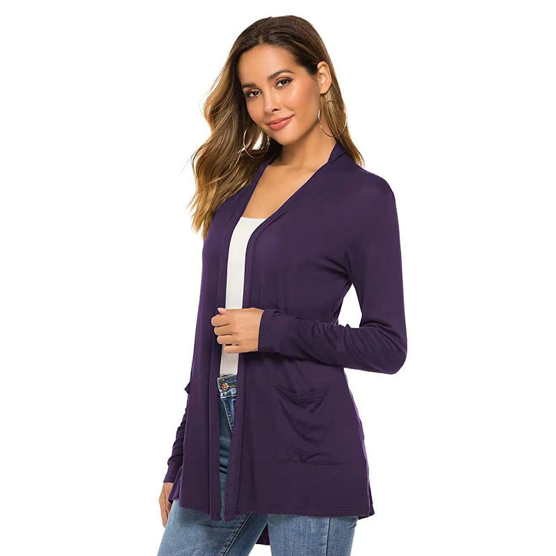 Europese en Amerikaanse Middellange Cardigan-trui voor Dames/ Plus-size & Meiden