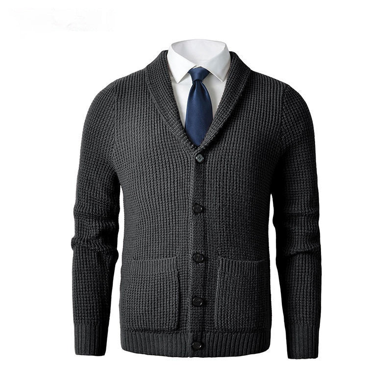Business Casual Gebreide Wollen Cardigan met V-hals voor Heren