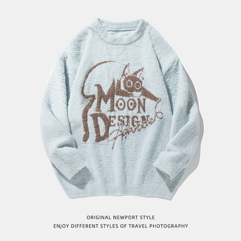 Amerikaanse Street Fashion Gebreide Trui met Print voor Heren & Jongens