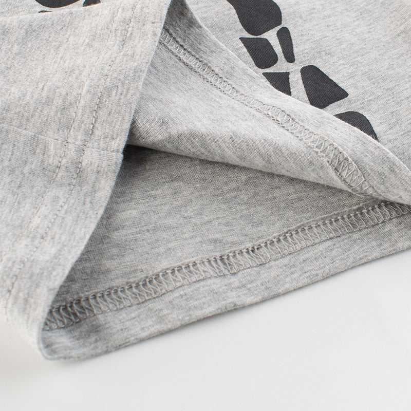 Stijlvolle Casual Effen Kleur Bedrukte Cartoon Print T-shirt met Ronde Hals en Korte Mouwen voor Kinderen