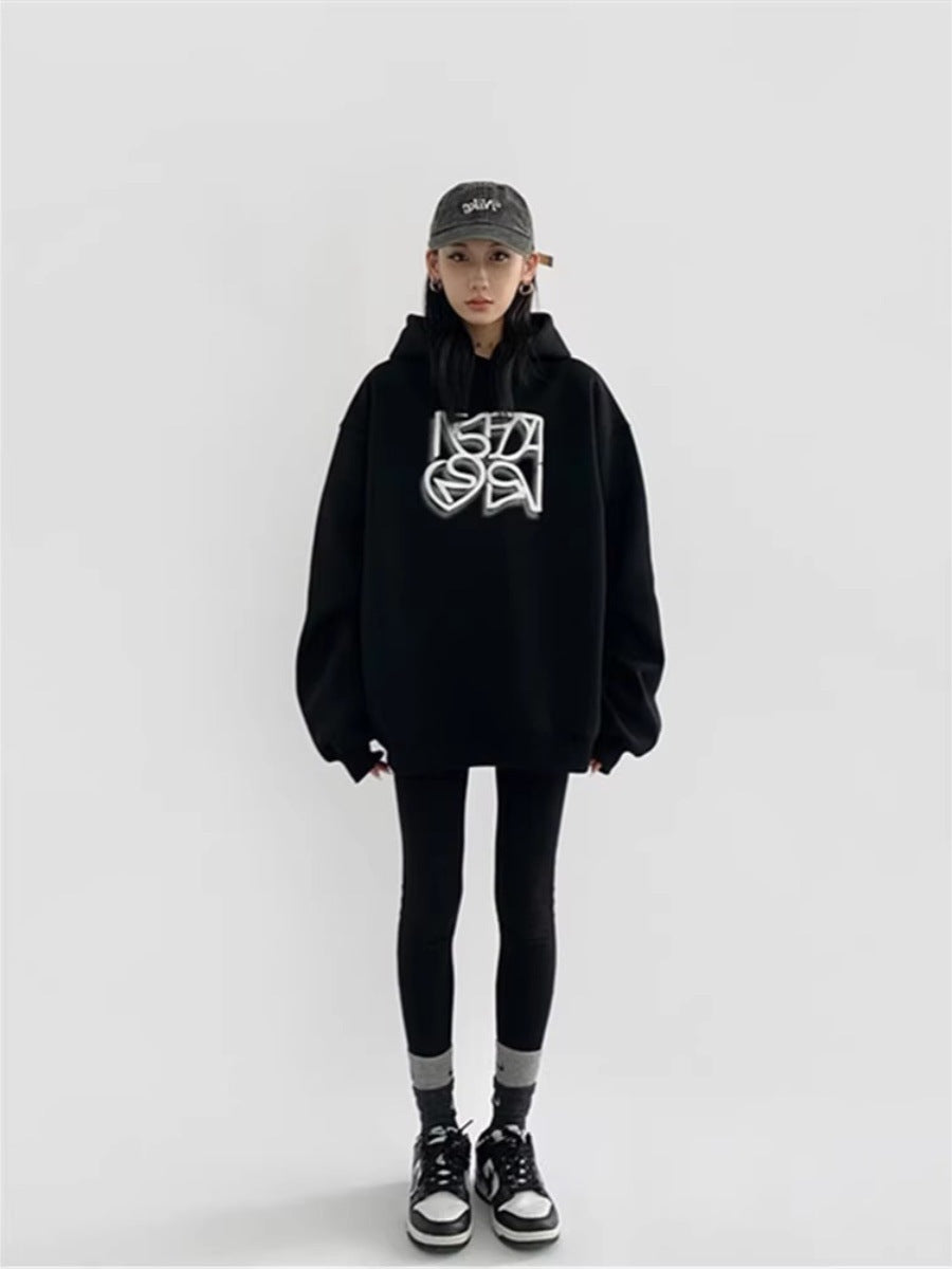 Amerikaanse Stijl Trendy Hoodie Regular/ Fluweel met Print voor Dames/ Plus-size & Meiden