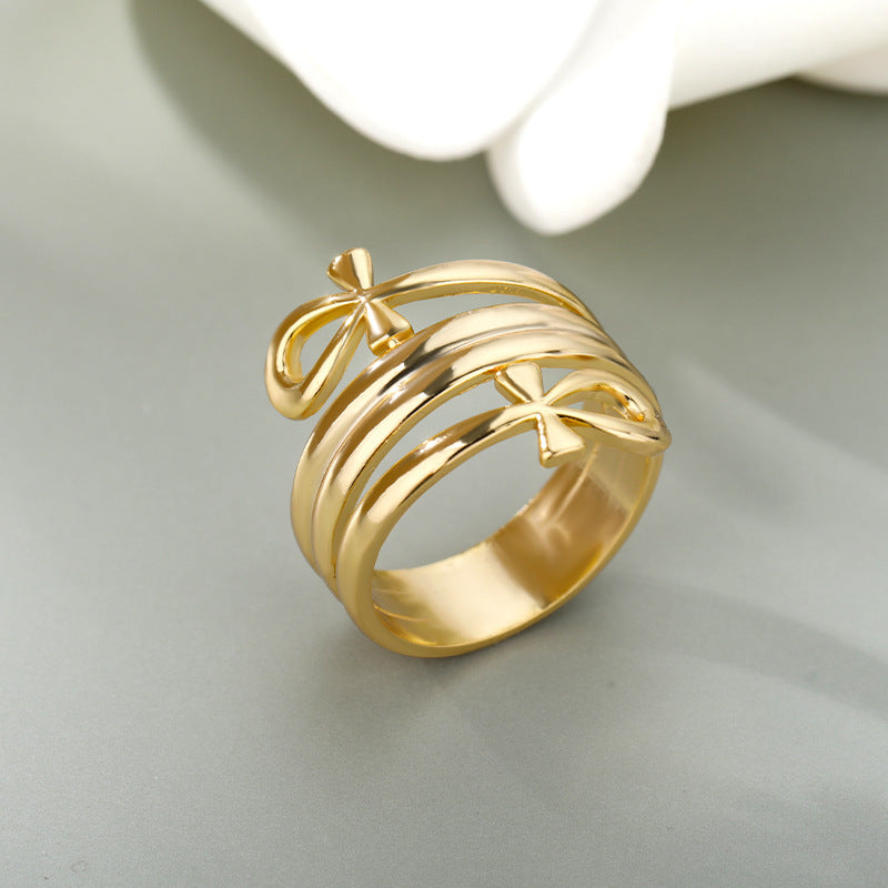 Elegante Indiase Dubbellaagse Ring van Koper voor Unisex