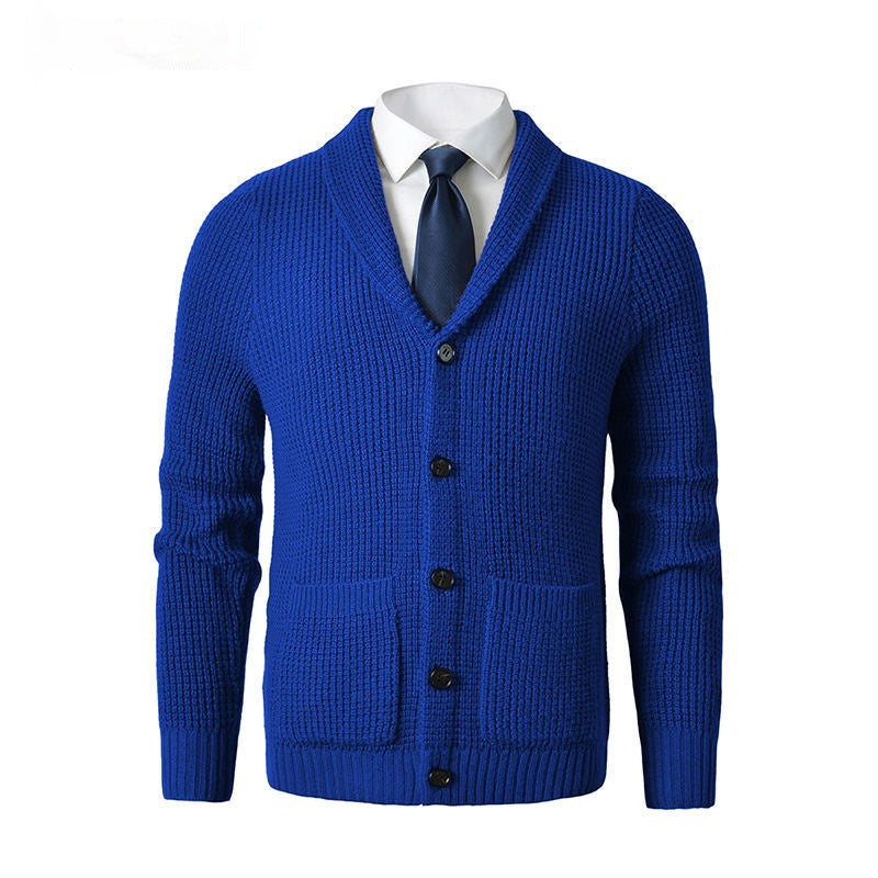 Business Casual Gebreide Wollen Cardigan met V-hals voor Heren