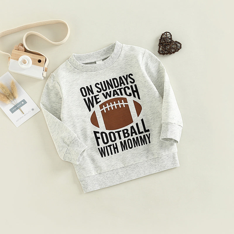 Rugby Sweatshirt met Bedrukte Letters Print voor Kinderen