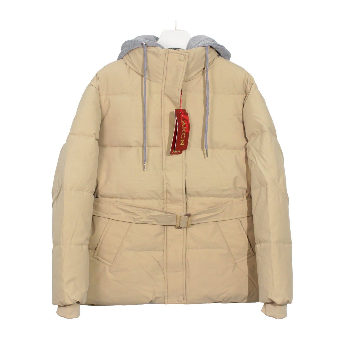 Elegante Katoenen Jas met Capuchon en Riem voor Dames & Plus-size