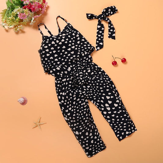 Mouwloos Polka Dot Band Jumpsuit van Katoen voor Meisjes