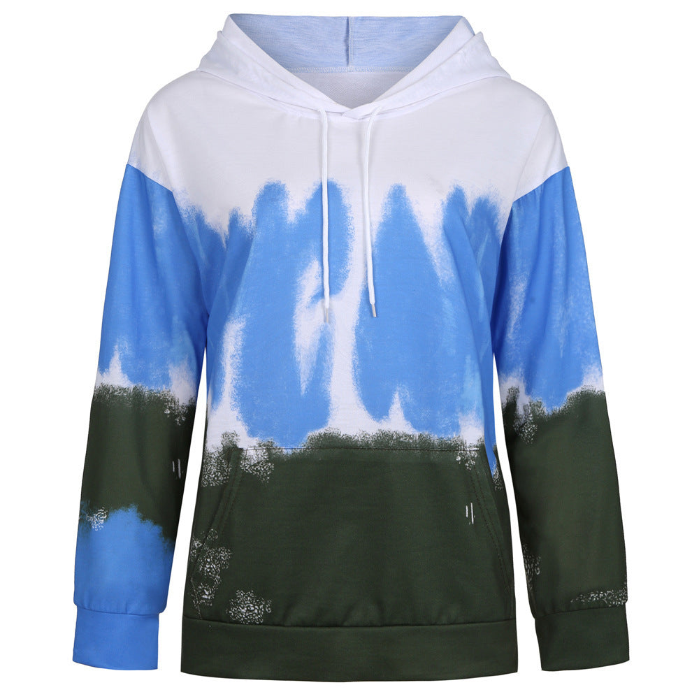 Hoodie met tie-dye print