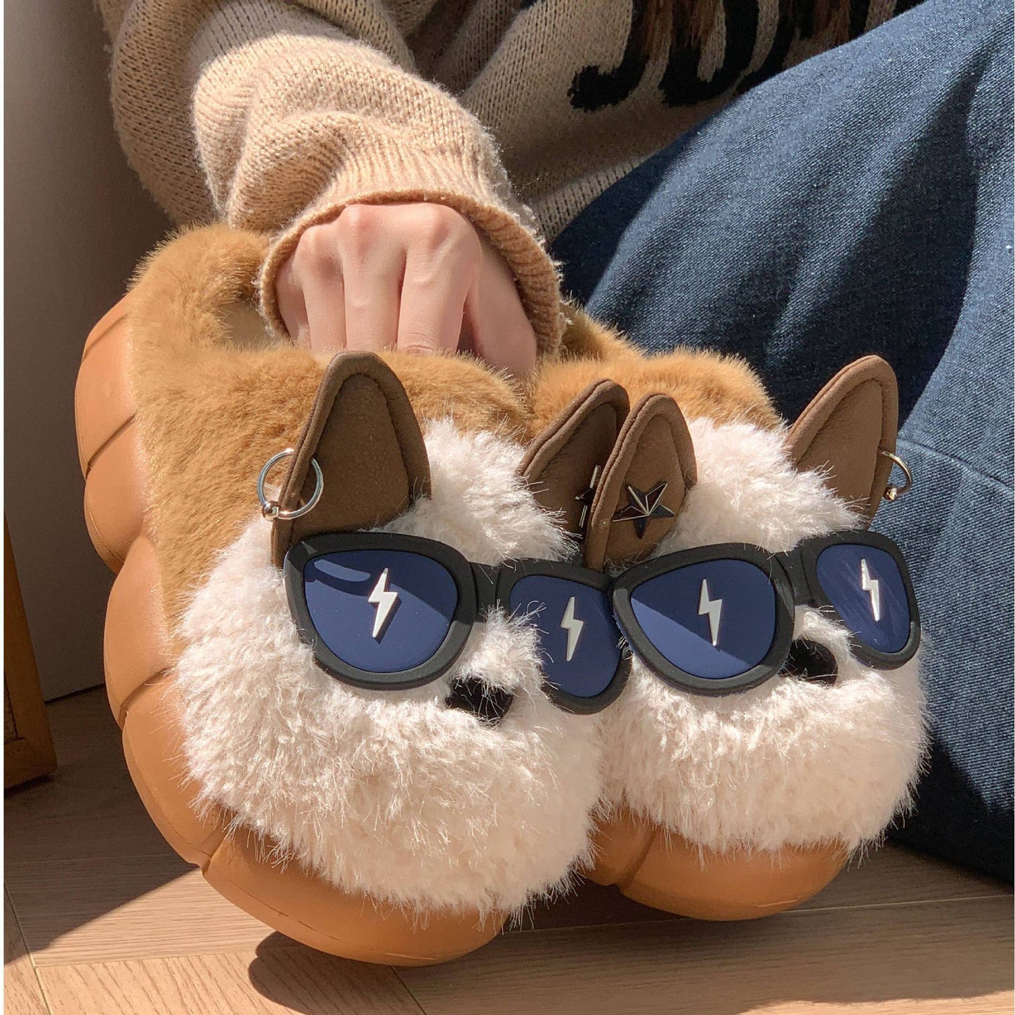 Winterse Warme Schattige Puppy Antislip Pantoffels voor Unisex