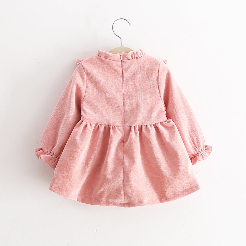 V-hals Corduroy Meisjesjurken