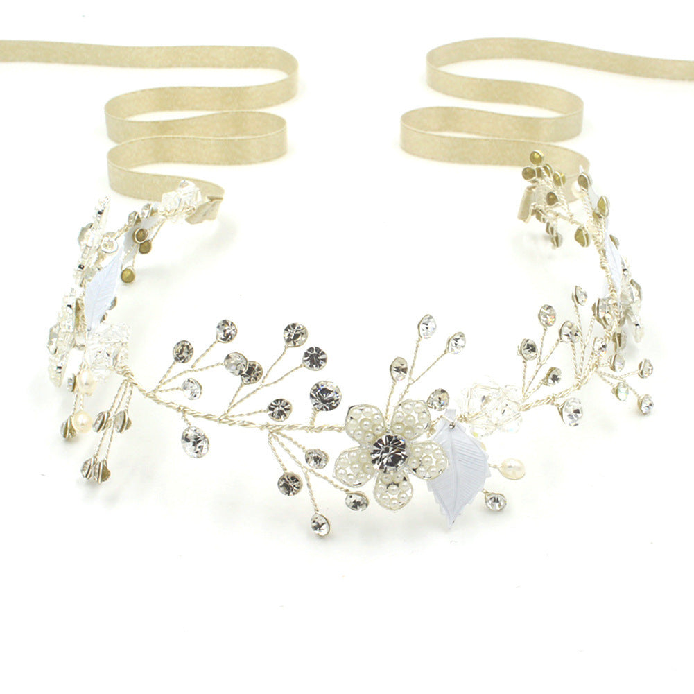 Europese Bruiloft Accesoire High-End Handgemaakte Haar Ornament met Bloemen en Parelkristallen voor Dames