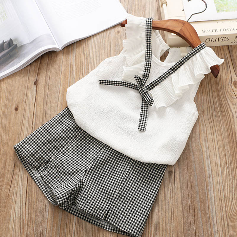 Tweedelig Set voor Meisjes T-shirt met Korte Mouwen & Shorts