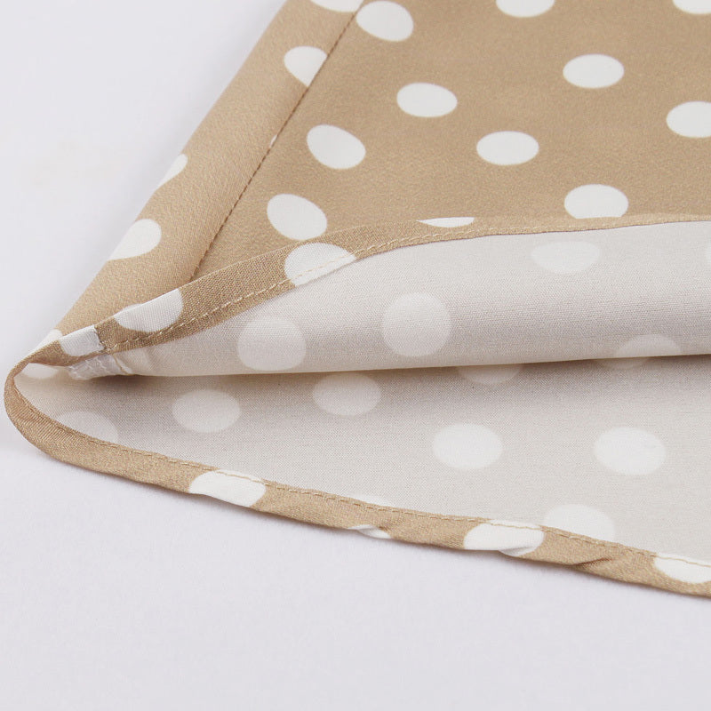 Hepburn Style Casual Mouwloze Slanke Halterjurk met Bedrukte Stippen en Ronde Hals voor Dames & Plus-size