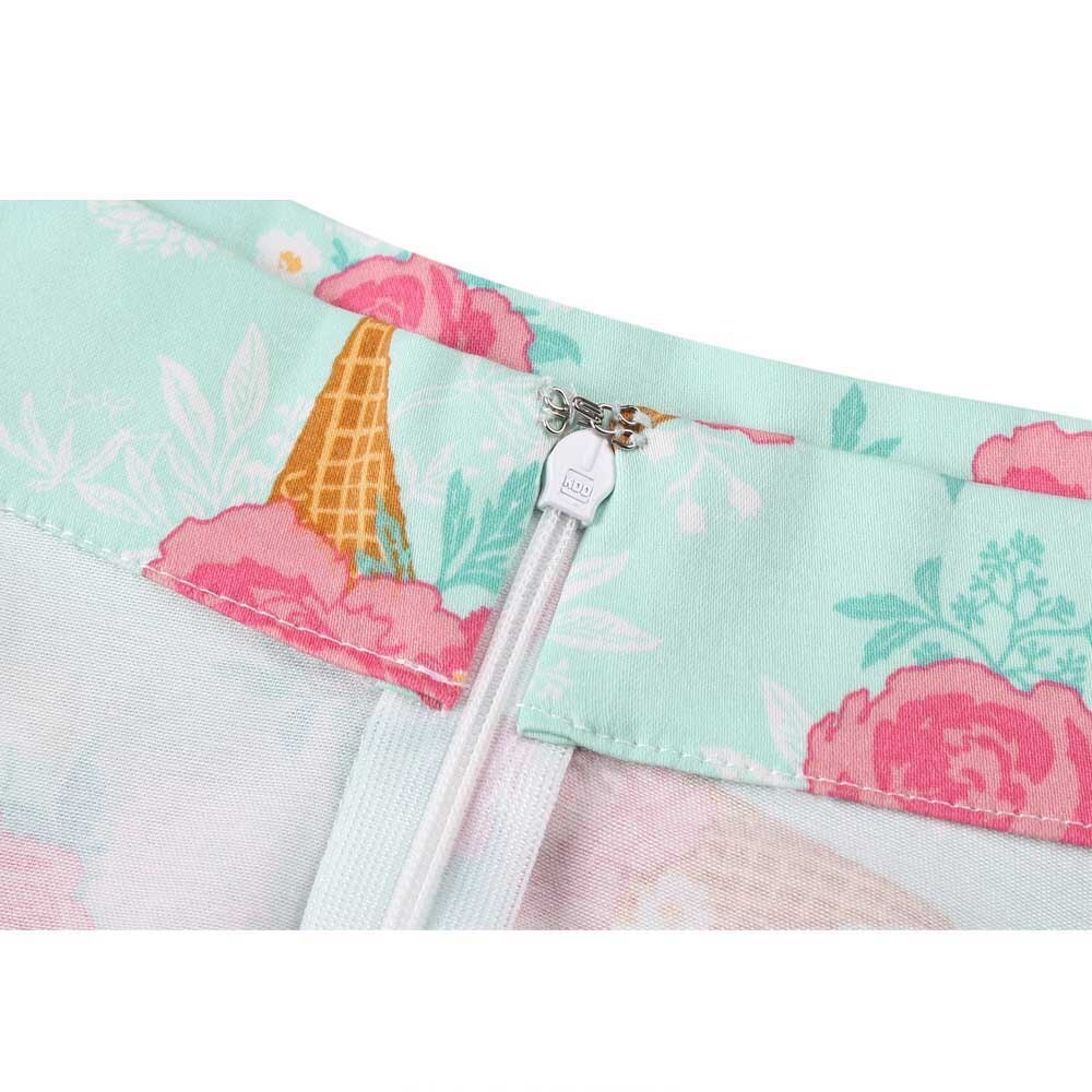 Vintage print Hepburn rok