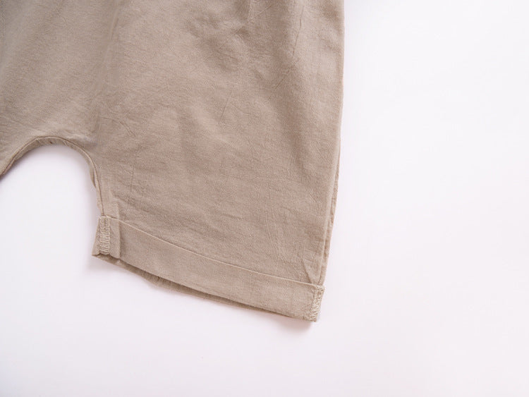 Europa en de Verenigde Staten Stijl Trendy Effen Overalls-Jumpsuit met Bandjes voor Kinderen