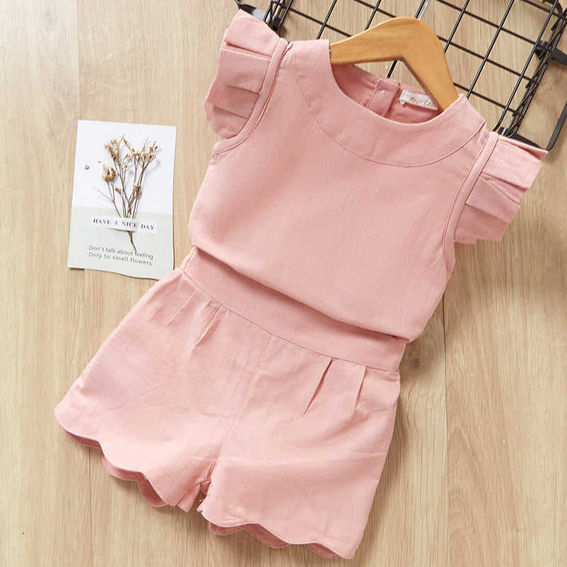 Tweedelig Set voor Meisjes T-shirt met Korte Mouwen & Shorts