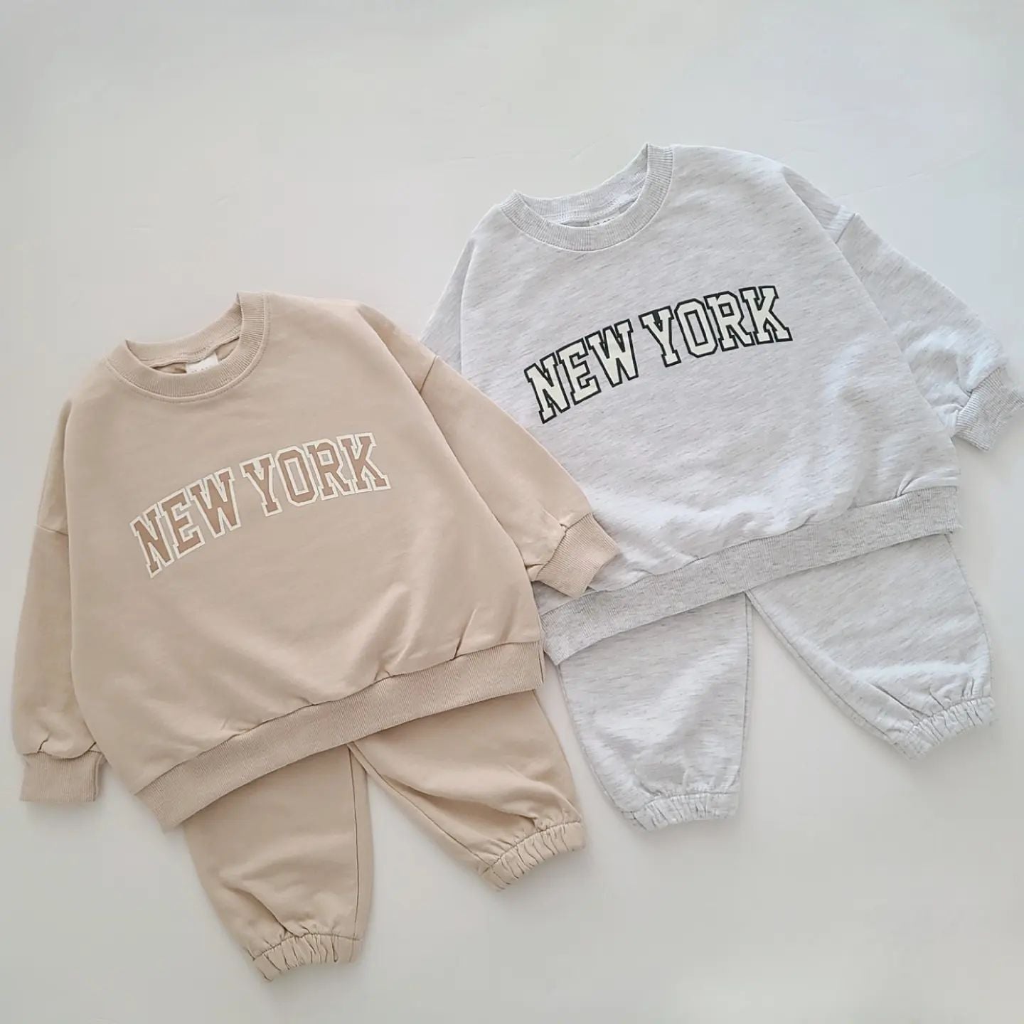 Trendy 2-deligset Sweatshirt met Tekstprint & Broek voor Baby's/ Peuters
