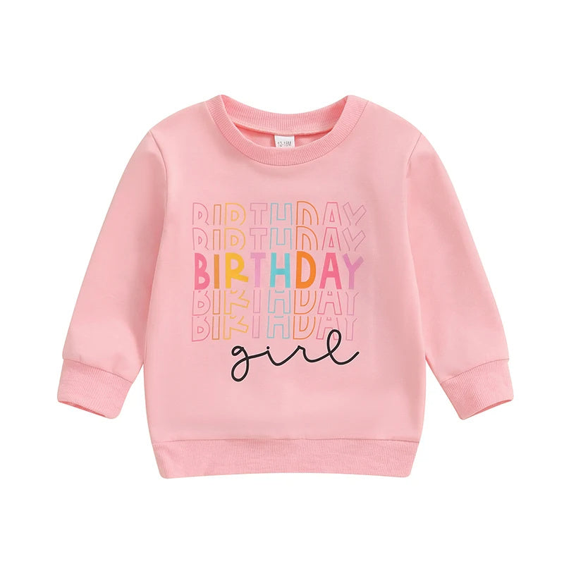 Casual Sweatshirt met Verjaardag Tekst voor meisjes