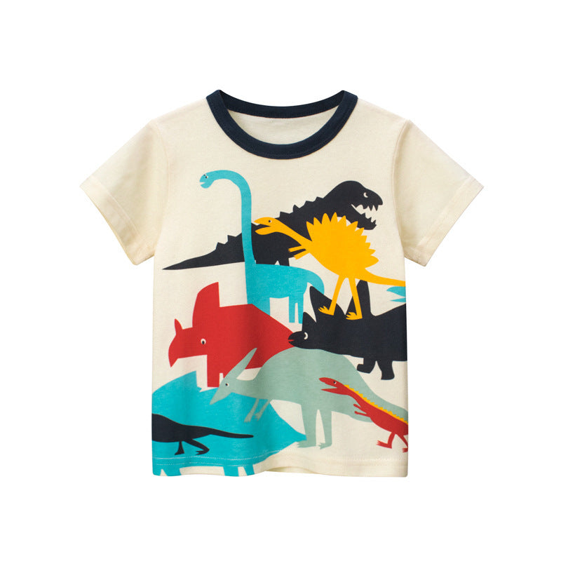 T-shirt met Korte Mouwen en Dinosaurusprint voor Peuters/ Kinderen