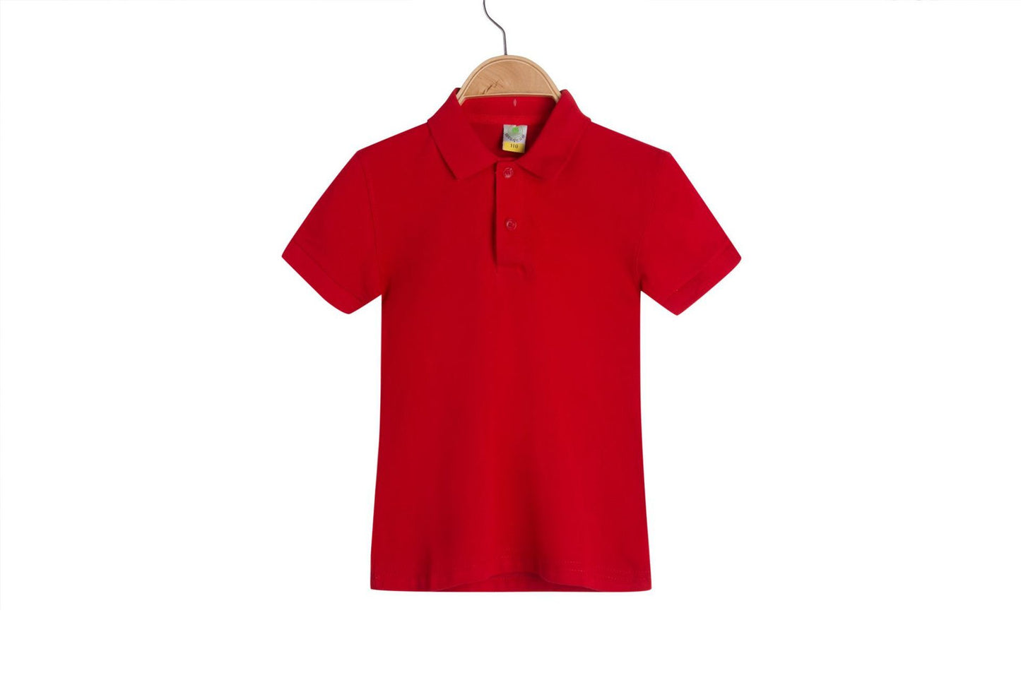 Stijlvolle Casual Effen Kleur Katoenen Revers Poloshirt met korte mouwen en Halve Knoopsluiting voor Kinderen