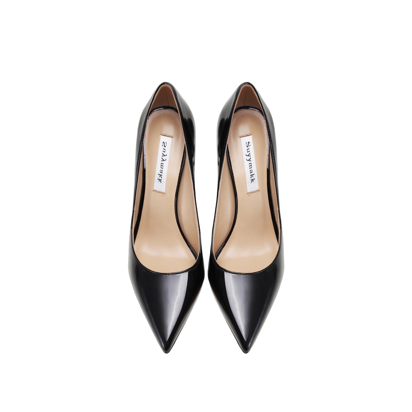 Klassieke Elegante Effen Kleur Pump van Lakleer met Slanke Stiletto Hakken en Spitse Neus voor Dames