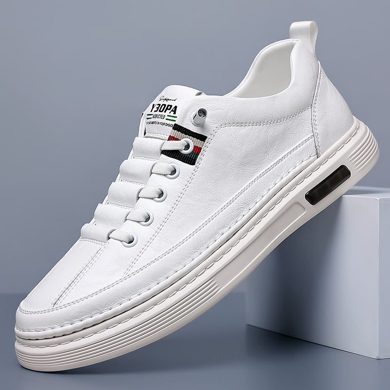 Trendy Veelzijdige Effen Kleur Casual Instap Boardschoenen van Veganistische Leer met Ronde Neus en Zachte Ademende Zool.