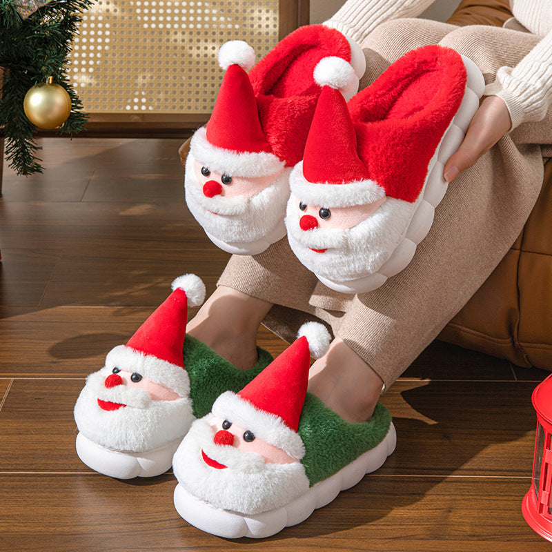 Kerstmis Winterse Warme Schattige Antislip Santa-Claus Pantoffels met Dikke Zool voor Binnen in Huis voor Unisex