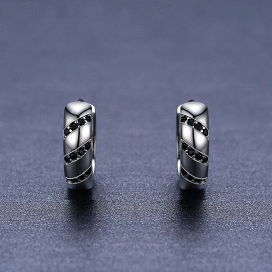 S925 Zilveren Europese Retro Creoool Oorbellen met Zirkoon Stenen voor Dames