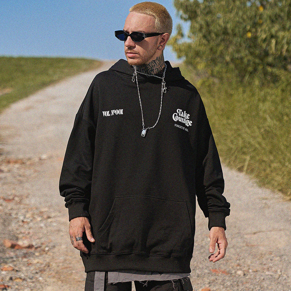 Losse hoodie met herfstlandschapsprint