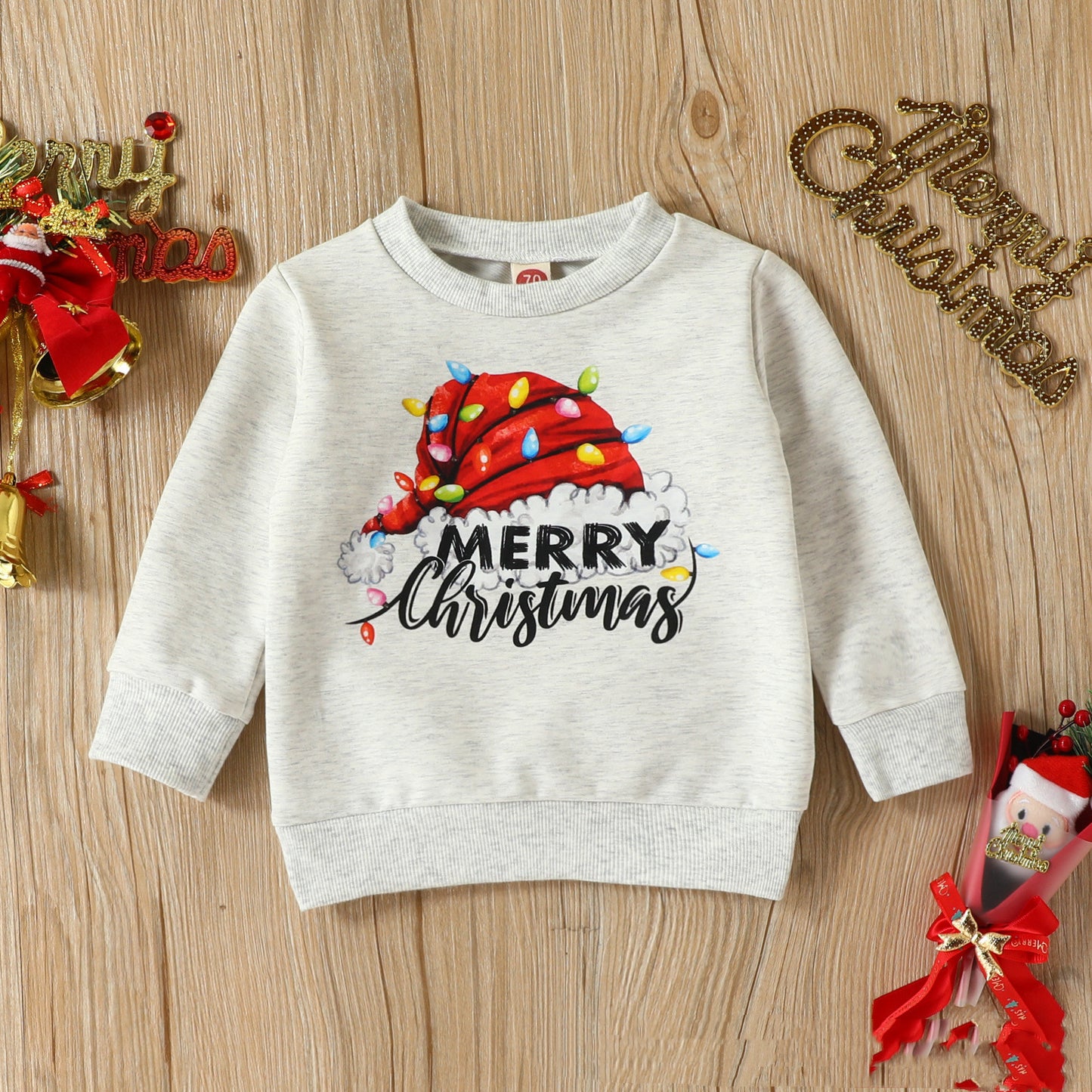 Casual Christmas Sweatshirt met Print in Europese & Amerikaanse Stijl voor Kinderen