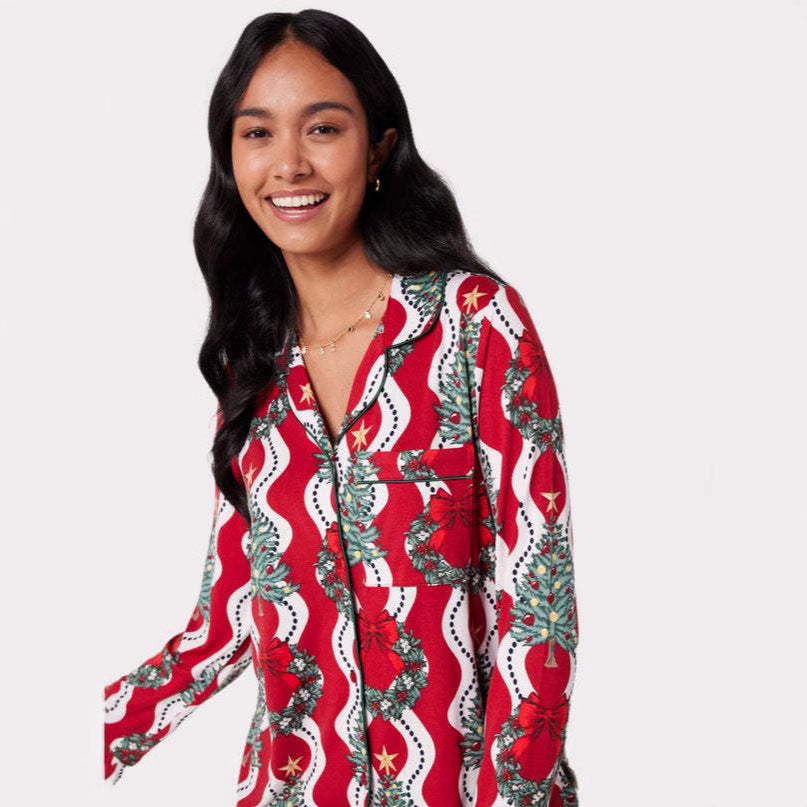 Kerstmis Stijlvolle Casual Bedrukte Kerstmisprint Huis/ Pyjama-outfit voor Dames & Meiden