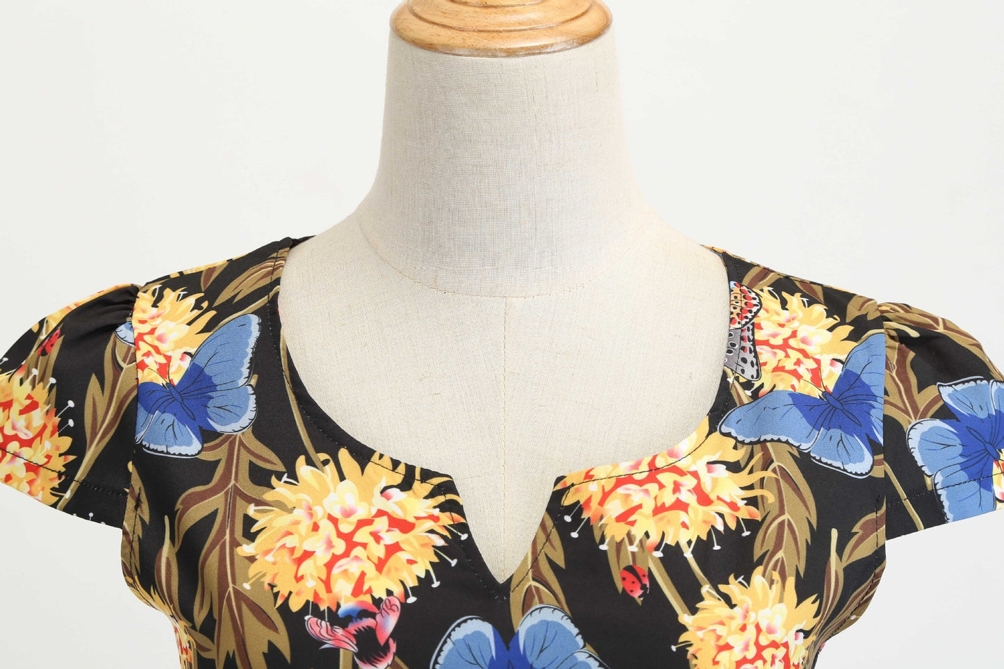 Hepburn Style Tempramentvolle Forens Vintage Swingjurk met Bloemenprint voor Dames & Plus-size