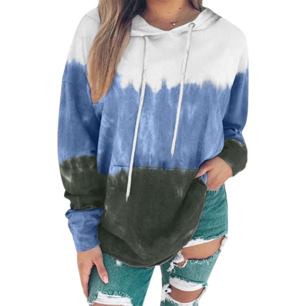 Hoodie met tie-dye print