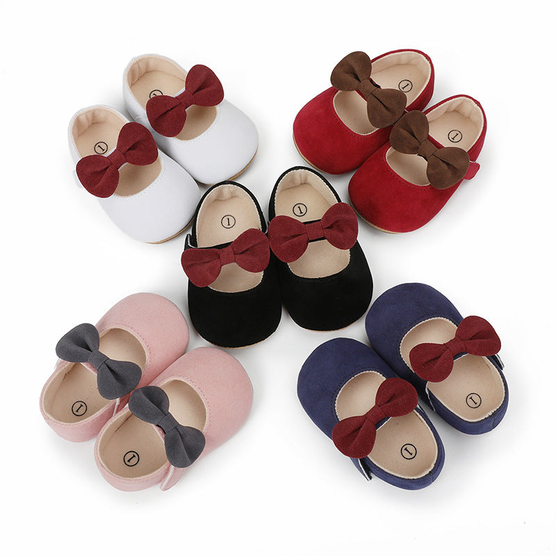 Elegante Schattige Effen Kleur Klassieke Mary Jane Ronde Neus Ballerina met Antislip en Strik voor Meisjes