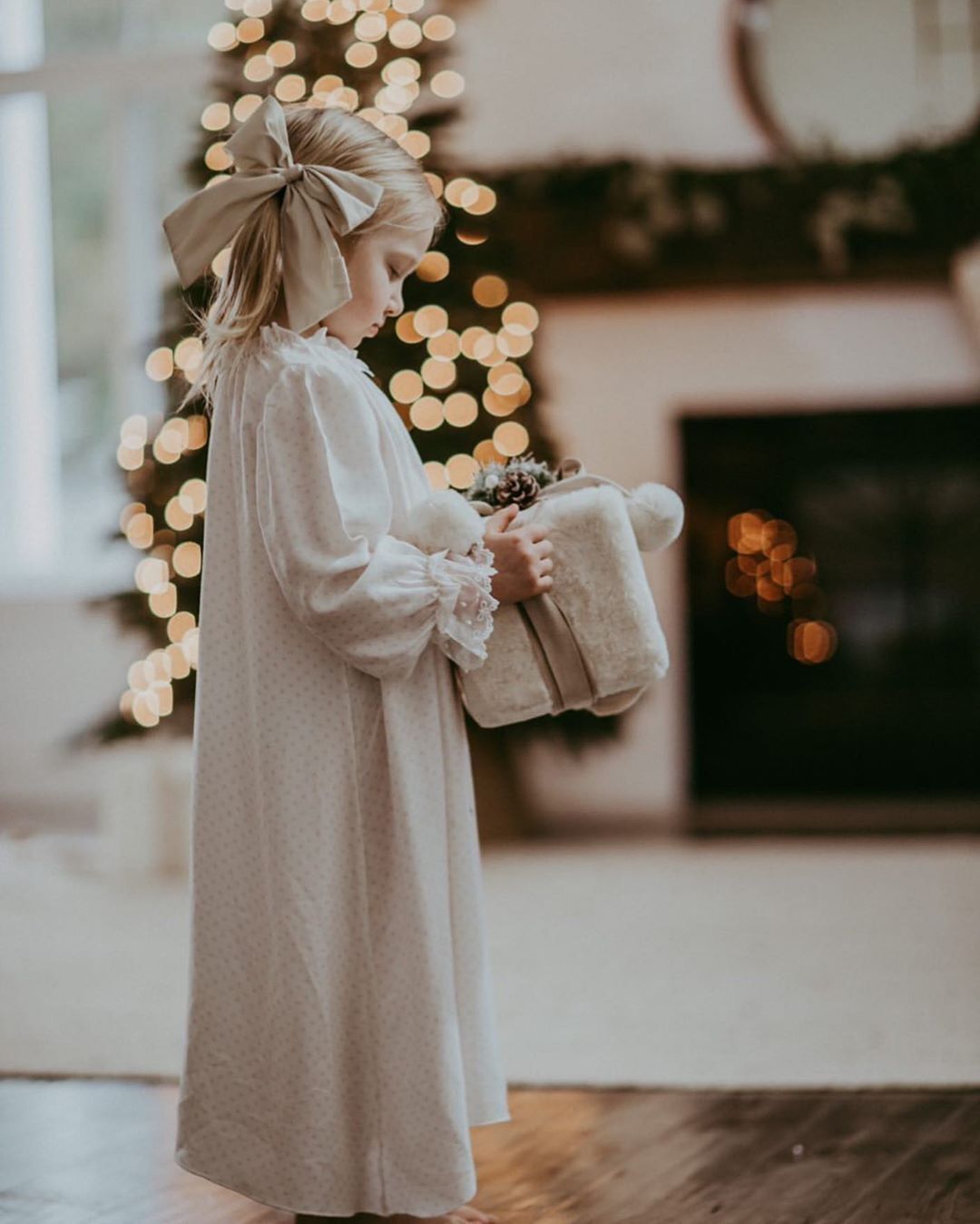 Europees en Amerikaans Stijl Schattige Meisjes Nachtjurk van Polka Dot & Kant