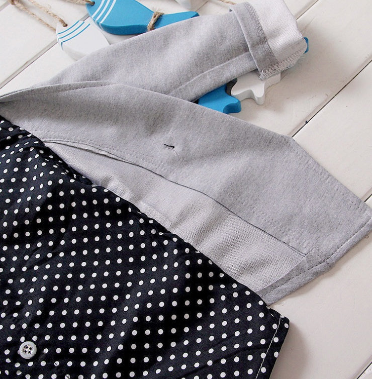 Casual Tweedelig Feest-Outfit Overhemd met Lange Mouwen en Strikje & Broek met Tekst voor Baby's / Peuters